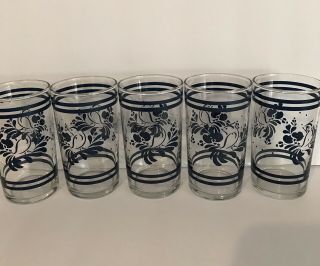 Pfaltzgraff Folk Art Set Of Five 8 Oz Juice Glasses