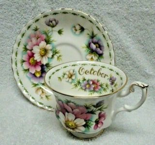 Royal Albert Flower Of The Month October Cup And Saucer