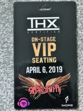 Aerosmith On - Stage Vip Seating Credential April 6 2019 Park Theater Las Vegas