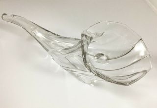 Vintage Clear Glass Cornucopia Horn Of Plenty Footed Table Centerpiece 13 Inches