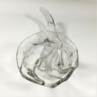 Vintage Clear Glass Cornucopia Horn of Plenty Footed Table Centerpiece 13 Inches 3