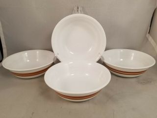 Set Of 4 Corelle Red Swirls Soup/cereal Bowls
