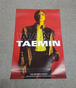 K - Pop Shinee Taemin 2nd Mini Album [want] Red Ver.  Official Poster - -