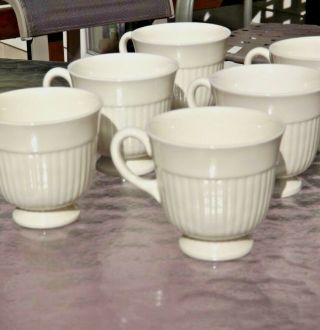 6 Ivory WEDGWOOD OF ETRURIA & BARLASTON EDME Coffee CUPS 3
