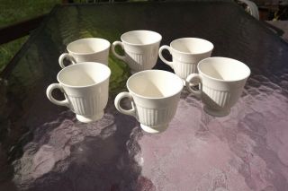6 Ivory WEDGWOOD OF ETRURIA & BARLASTON EDME Coffee CUPS 5