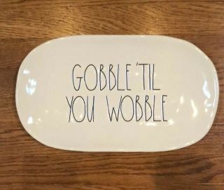 Rae Dunn Gobble Til You Wobble Ll Platter Thanksgiving Htf