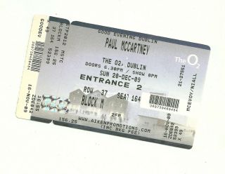 Paul Mccartney Ticket Dublin 2009