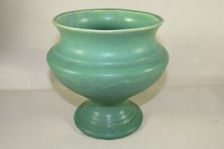 Vintage Matt Green Brush Mccoy Art Pottery Bowl - Vase 823 Flower Pot,  6 " Tall - Wide