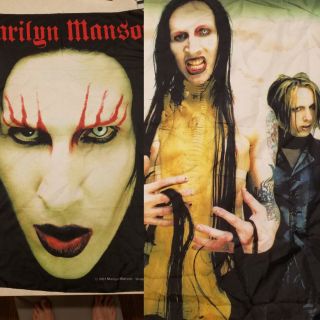 Marilyn Manson Fabric Posters Tapestry 2001 2 Posters Industrial Italy Made