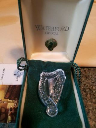 Waterford Lead Crystal Irish Harp Pin Brooch