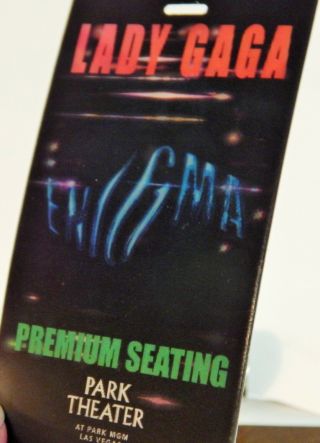 LADY GAGA ENIGMA AT PARK THEATER VEGAS MAY 2019 ORIG 3 - D LENTICULAR CREDENTIAL 2