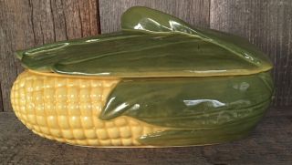 Vintage King Corn Shawnee Pottery Large Covered Casserole Dish W/ Lid 74 Fall