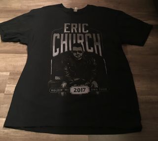 Eric Church Holdin My Own 2017 Tour Shirt Large Concert Double Sided Country