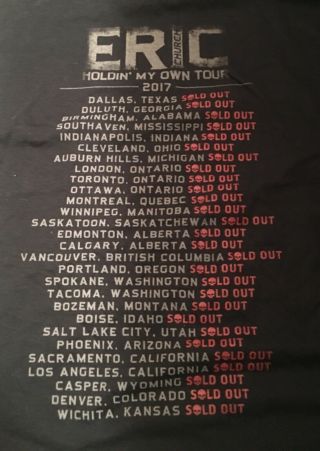 Eric Church Holdin My Own 2017 Tour Shirt Large Concert Double Sided Country 3