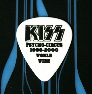 Kiss // Gene Simmons 1998 - 2000 Psycho Circus Tour Guitar Pick // White/black