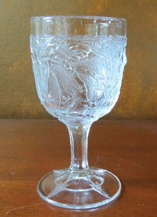 Boston & Sandwich Co Glass Morning Glory Eapg Water Goblet (s)