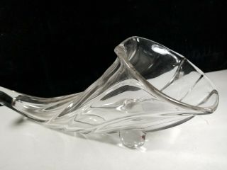 Vintage Clear Glass Cornucopia Horn of Plenty Footed Table Centerpiece 13 Inches 2