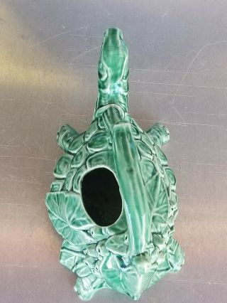 Vtg McCoy Turtle Art Pottery Figure Vase Watering Can Sprinkler Planter w Handle 4