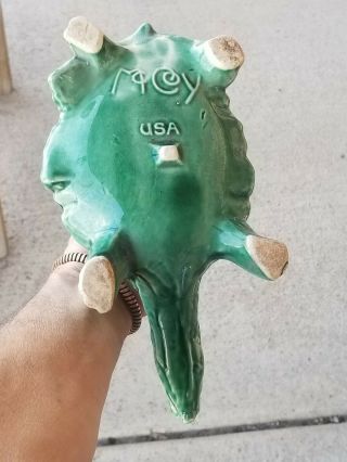 Vtg McCoy Turtle Art Pottery Figure Vase Watering Can Sprinkler Planter w Handle 7