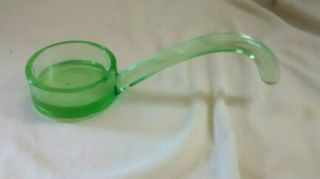 Vintage Depression Green Color Uranium Glass Ladle Mayonnaise Dipper Spoon