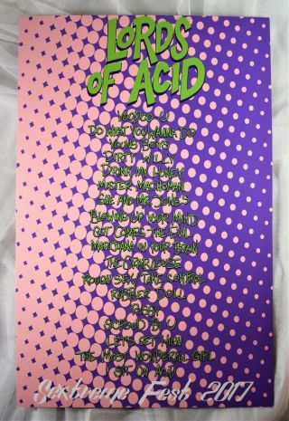Lords Of Acid Sextreme Fest 2017 Vip Screen - Printed Tour Poster - Praga Khan