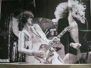 Led Zeppelin poster and book Page Plant Bonham Jones 2 sided 32 3/4 