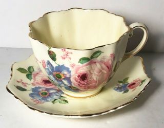 Vintage Paragon English Bone China Cup & Saucer By Appointment Hm Yellow