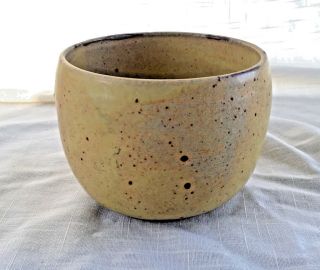 Vintage Hand Thrown Studio Art Pottery Stoneware Bowl - Signed MS or SW 8