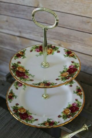 Old Country Roses 3 - Tier Cake Stand,  Royal Albert Only 2 Tier; Parts