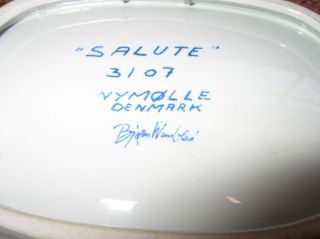 Vintage Bjorn Wiinblad Nymolle Pottery Dish Salute Bowl 3107 Bridge Boat People 7