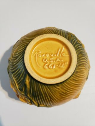 Vintage Roseville Pottery Peony Golden Yellow Jardiniere 661 - 4