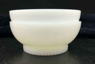 2 Vintage Fire King White Milk Glass 5 " Soup Cereal Chili Salad Bowl Look