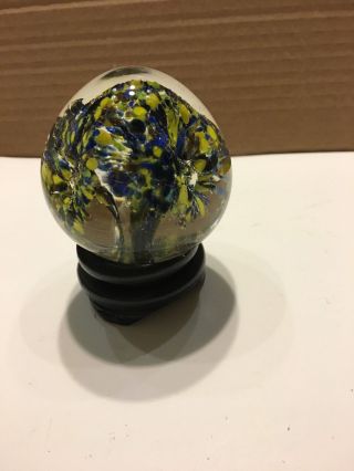 Vintage Egg Shape Multi - Floral Art Glass Paperweight Degenhart?? John Gentile??