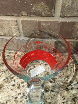 Vintage Pyrex Red Letter 2 Cup 16 Oz Reverse Read From Inside Measuring Cup NWT 3