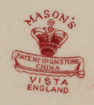 Mason ' s Vista Pink Red Ironstone 10.  75 