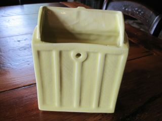 Vintage McCoy Yellow Ceramic Art Pottery Mail Letter Holder Wall Pocket US Box 3