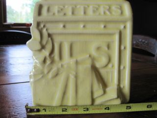 Vintage McCoy Yellow Ceramic Art Pottery Mail Letter Holder Wall Pocket US Box 5
