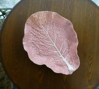 Bordallo Pinheiro Large,  15 " X 11 1/2 " Pink Cabbage Platter,  Made In Portugal
