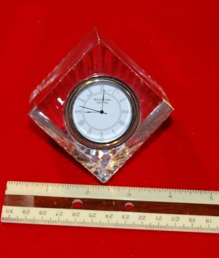 Waterford Ireland Crystal Meridian Cube Clock Paperweight - Needs Battery