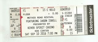 Jason Isbell - Concert Ticket Stub - Sep,  2016 - Tulsa - Bok - Route 66 Revival
