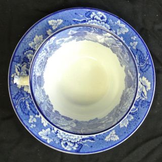 English Scenery Blue Cup & Saucer Enoch Wood & Sons England Blue Transferware 2