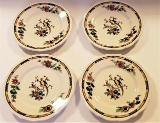4 Vintage Syracuse China Restaurant Ware Colorful Pheasant 7.  25 " Salad Plates
