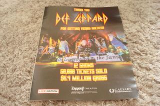 Def Leppard 2019 Congrat Ad " For Getting Vegas Rocked " Joe Elliott,  Rick Savage