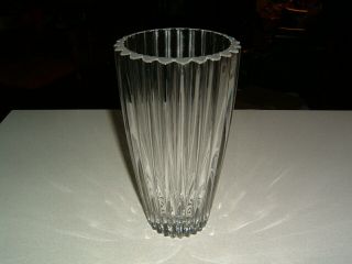 Stunning Tiffany & Co.  Large Ribbed Crystal Vase 9 3/4 In.  Heavy