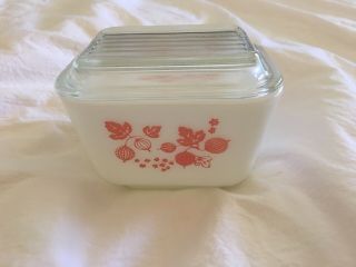 Vintage 501 Pyrex Pink Gooseberry Refrigerator Dish With Lid