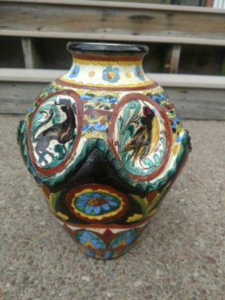 Antique/vintage Imola Italy Pottery Lamp Base Hand Painted