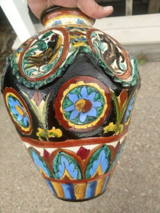 Antique/Vintage IMOLA ITALY Pottery Lamp Base Hand Painted 4
