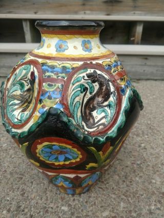 Antique/Vintage IMOLA ITALY Pottery Lamp Base Hand Painted 5