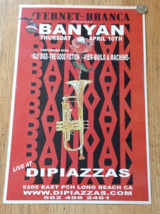 Banyan (nels Cline,  Mike Watt) Promo Poster For Show In Long Beach,  Ca.  11 X 17