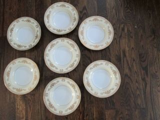 Noritake China—goldana Pattern.  Set Of 7 Rim Soup Bowls.  4789.  Euc